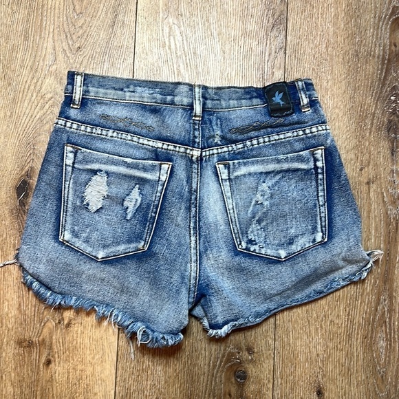 One by One Teaspoon Jeans Cut-Off Shorts Size 28 - Picture 2 of 6